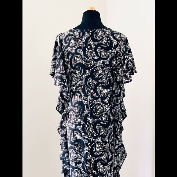 MICHAEL KORS NWOT 100% Silk Black Ruffle Dress - Picture 1 of 8